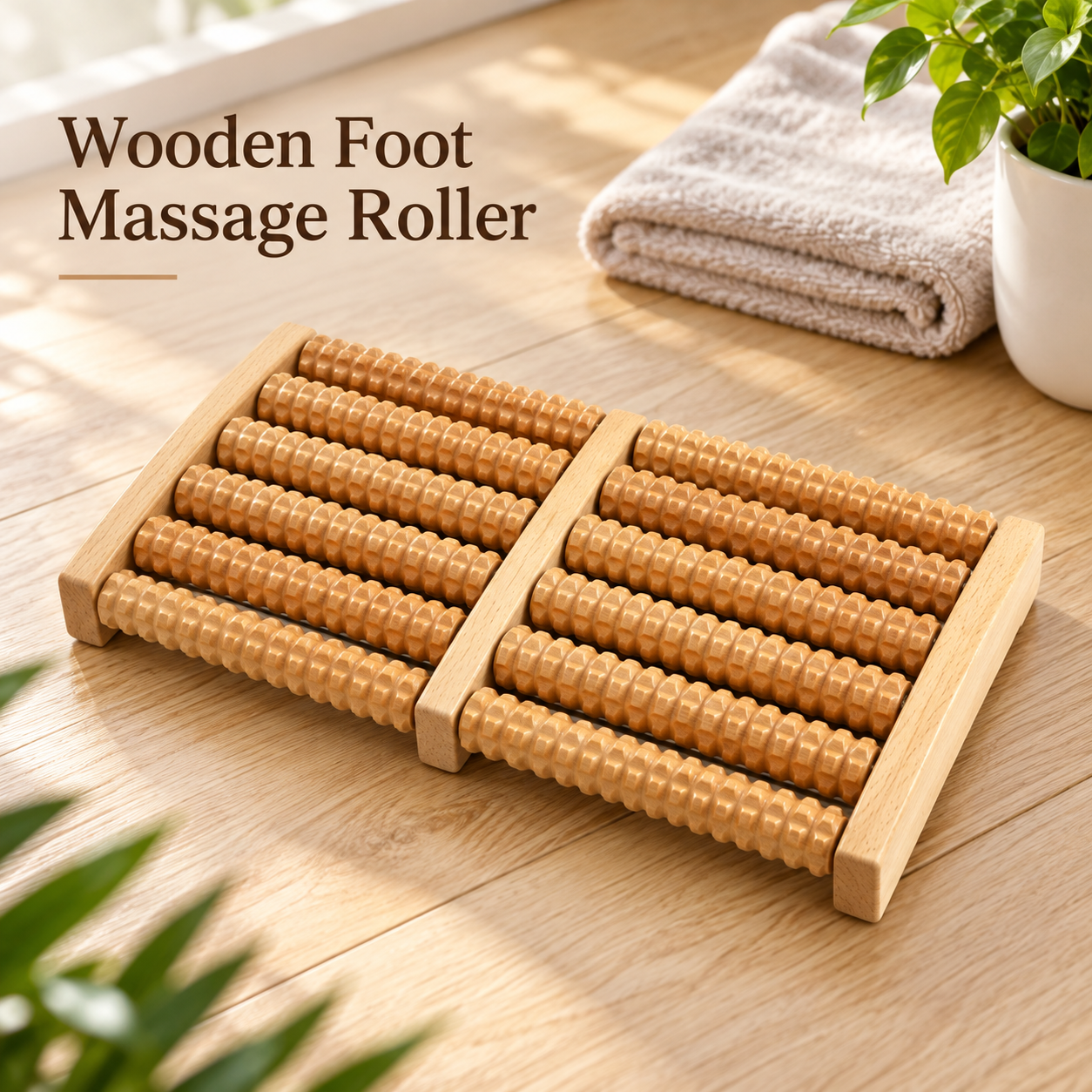 Wooden Foot Massage Roller – Reflexology Tool
