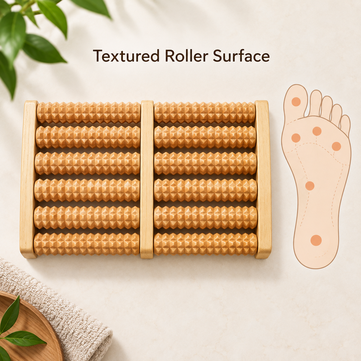 Wooden Foot Massage Roller – Reflexology Tool