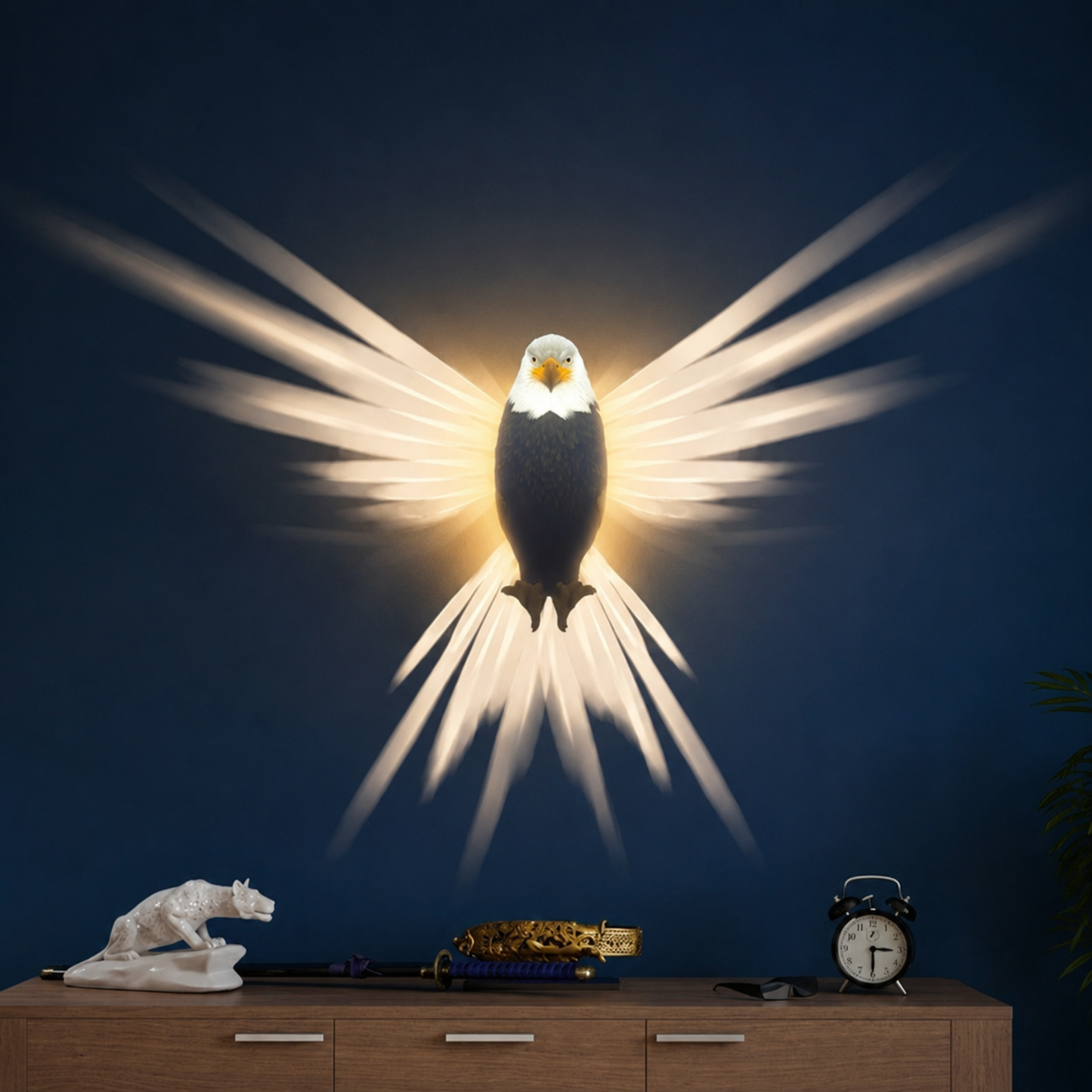 3D Eagle Wall Lamp – LED Light with Remote Control