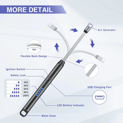 Electric Lighter – USB Rechargeable, Windproof