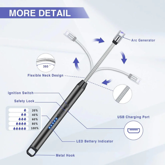 Electric Lighter – USB Rechargeable, Windproof