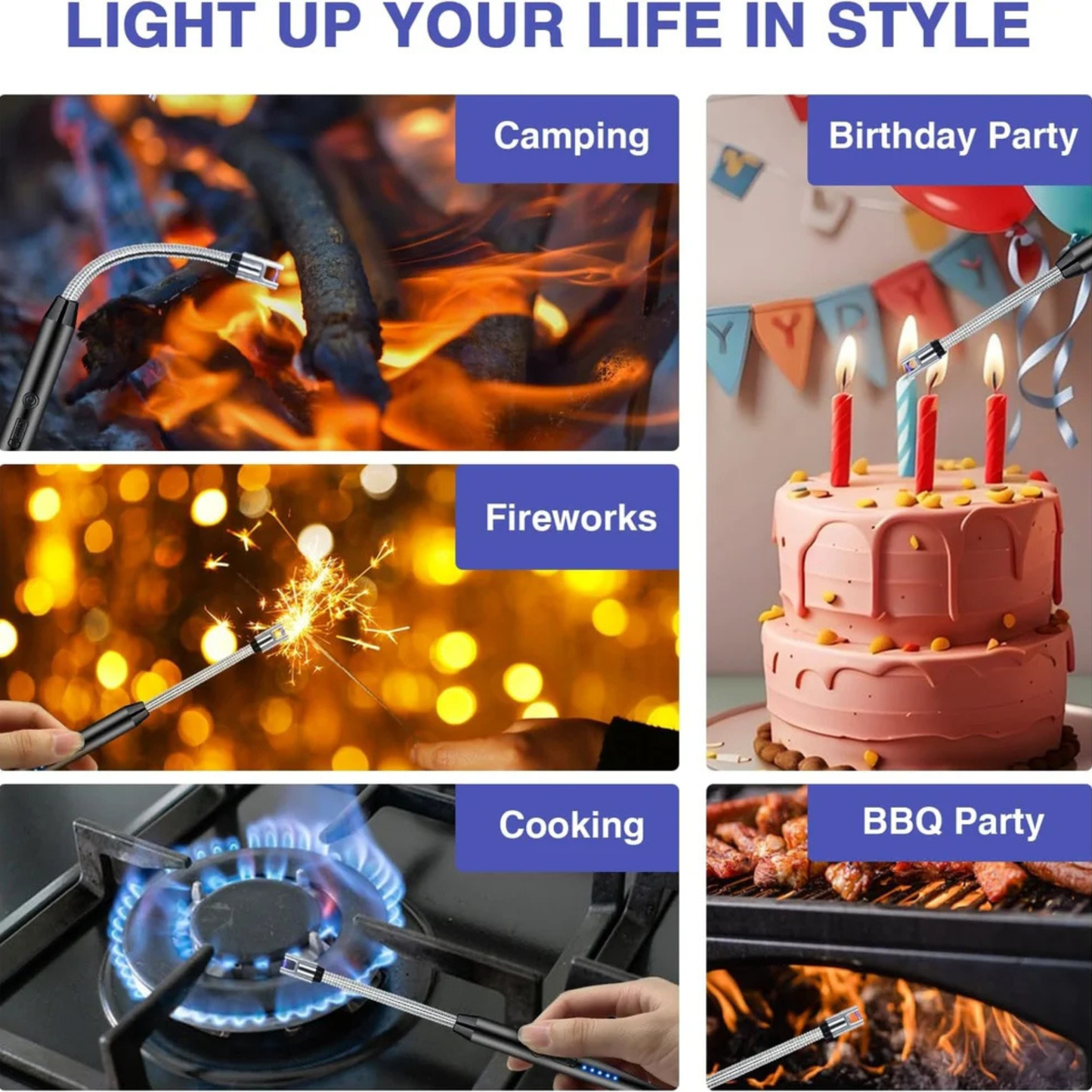 Electric Lighter – USB Rechargeable, Windproof