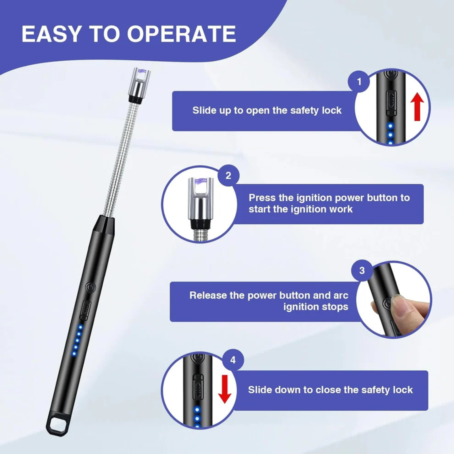 Electric Lighter – USB Rechargeable, Windproof