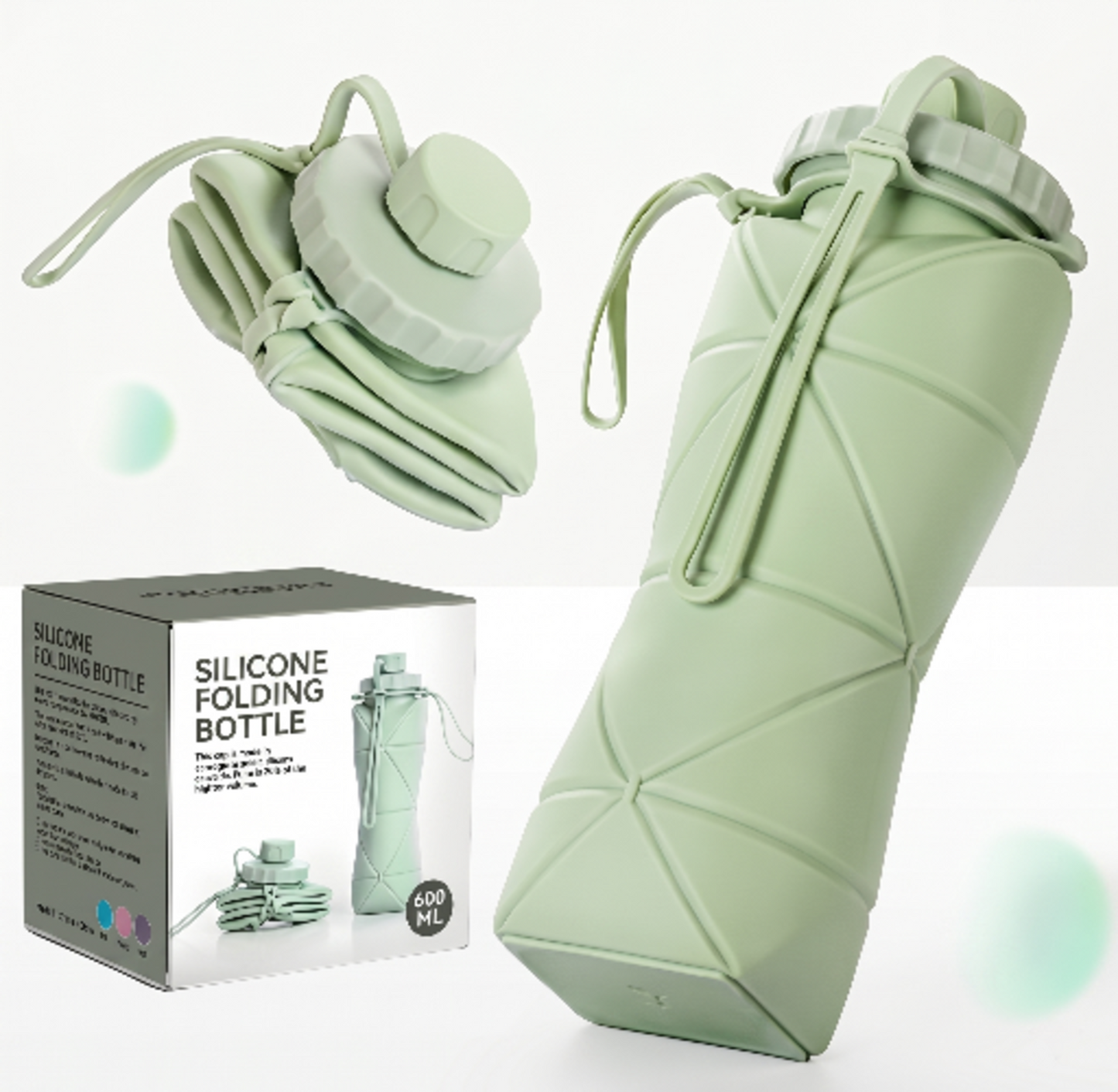 Foldable Silicone Water Bottle 600ml
