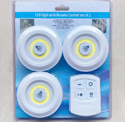 LED Puck Lights with Remote – 3 Pack, Dimmable