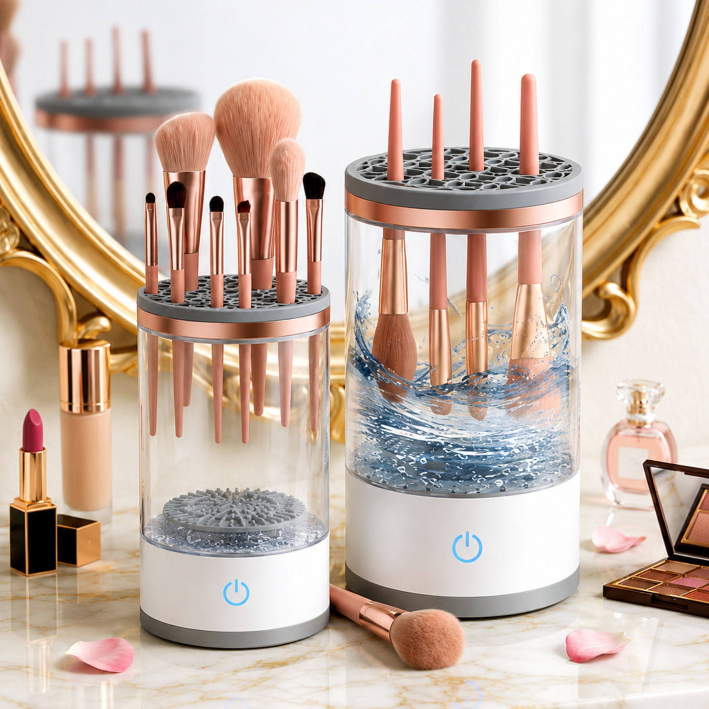 Automatic Makeup Brush Cleaner Machine — Fast Spin Wash & Dry Kit