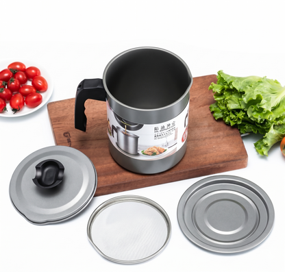 Oil Filter Pot with Fine Mesh Strainer