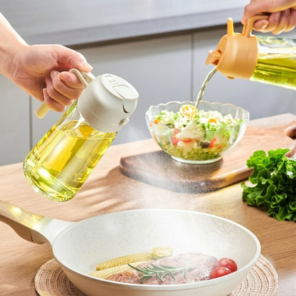 Glass Oil Spray Bottle – 470ml Refillable Mister