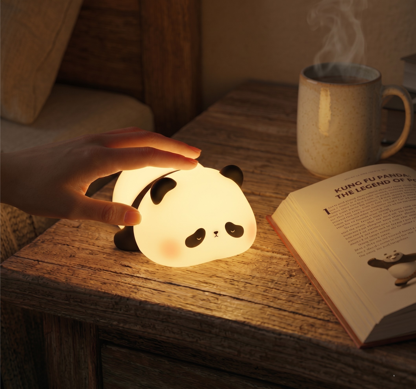 Panda Night Light for Kids – Squishy, Rechargeable