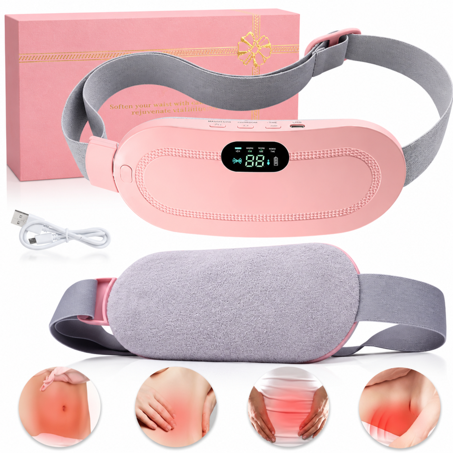 Period Relief Belt – Portable Heating & Massage