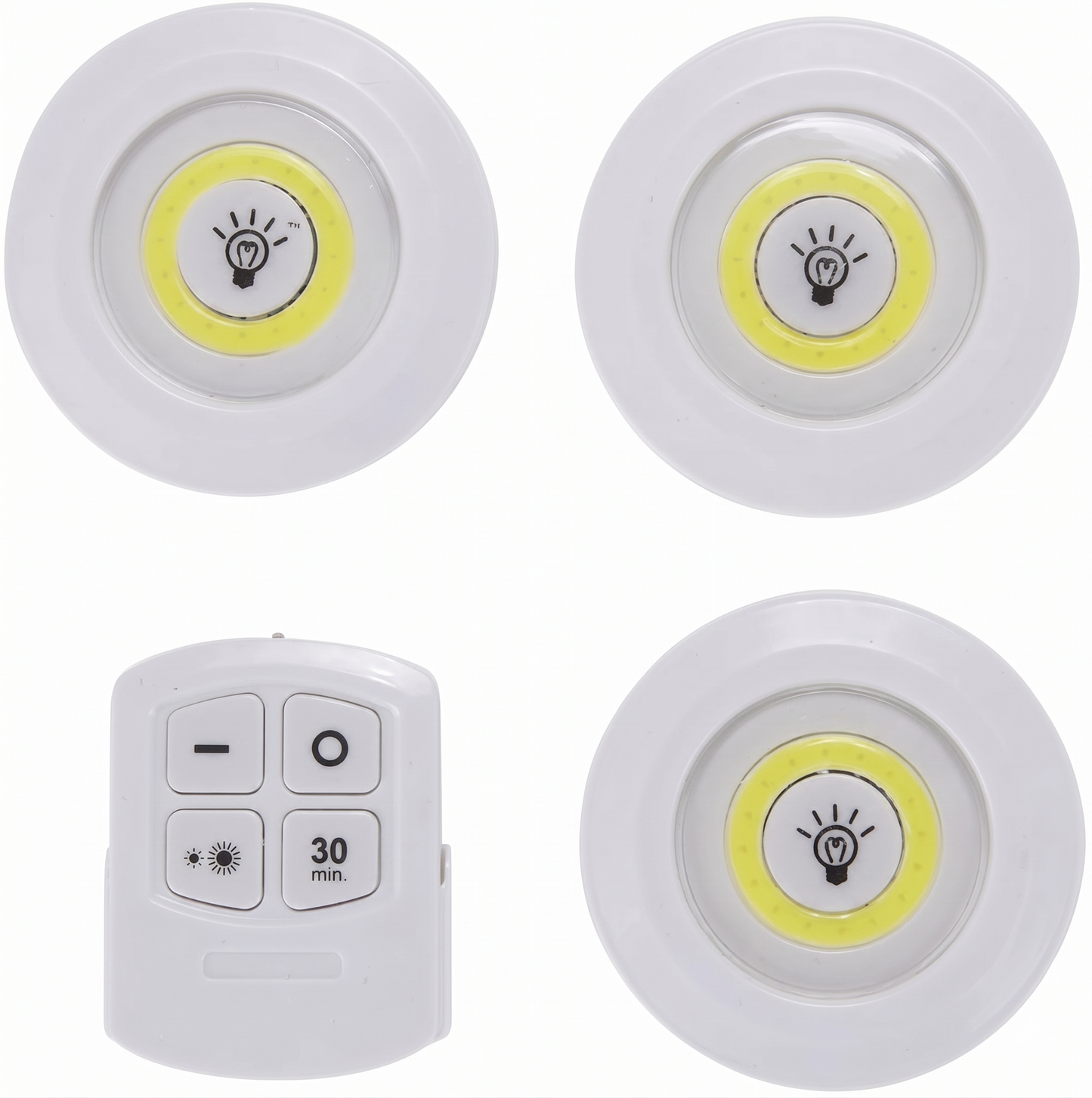 LED Puck Lights with Remote – 3 Pack, Dimmable