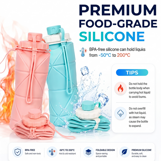Foldable Silicone Water Bottle 600ml