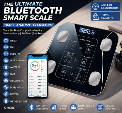 Smart Bluetooth Weight Scale – Digital, BMI