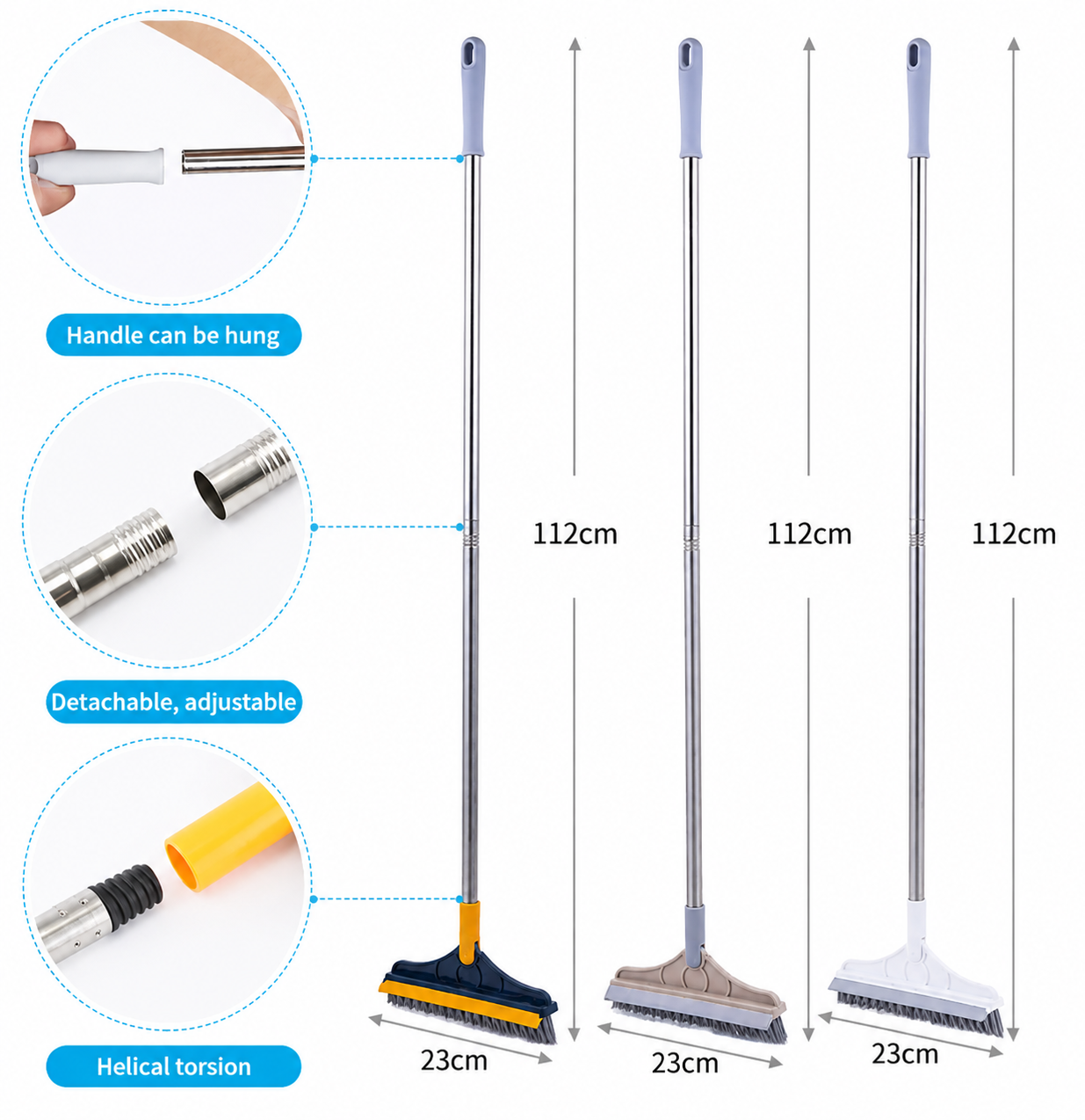 2 in 1 Bathroom Cleaning Brush with Wiper